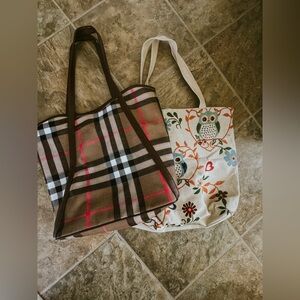 Brown, Pink, White Tote